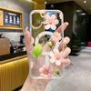 Simple Fresh Pink Flower Apple 15Pro Magnetic Mobile Phone Case iPhone17Pro Alec Transparent Anti-drop Cover