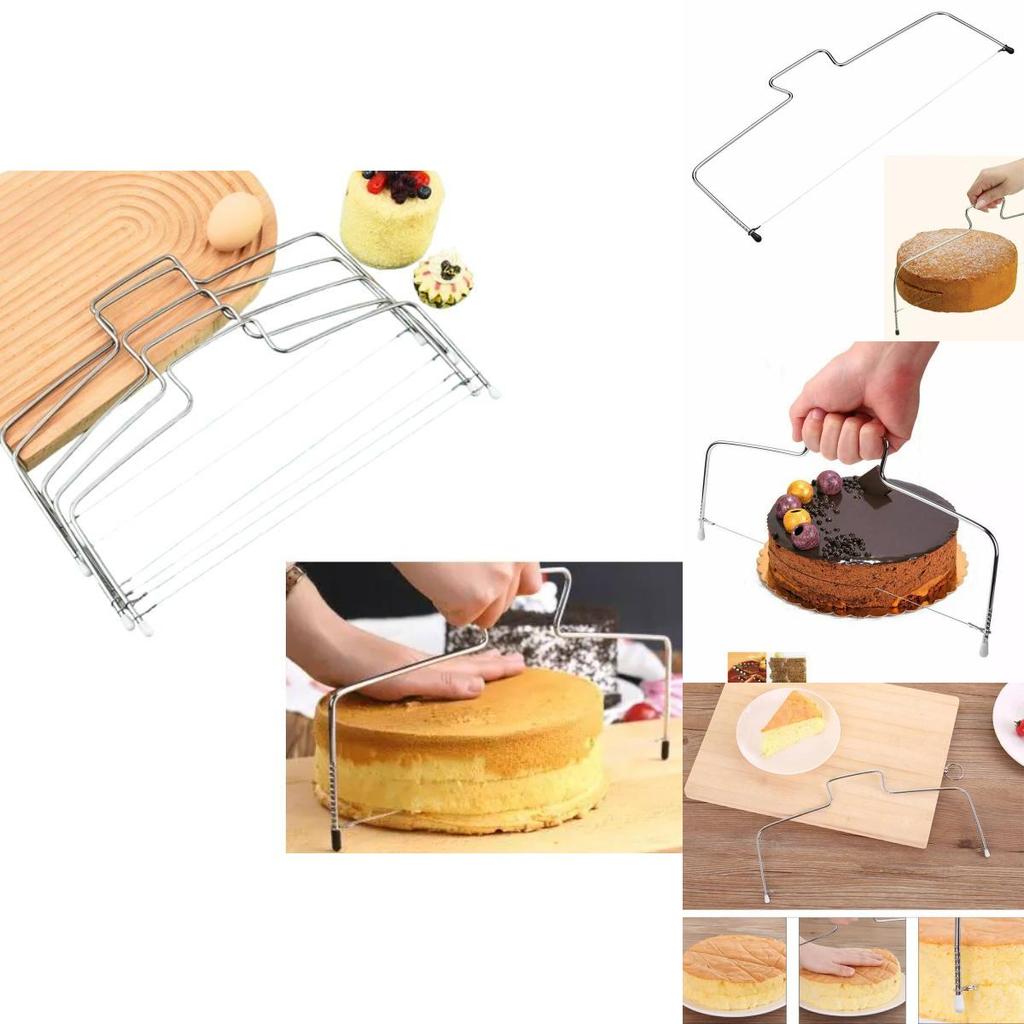 Prémiový nerezový kráječ 304 s dvojitým a jednoduchým drátem na chléb a dorty