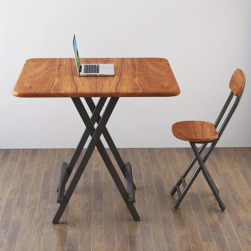 Classic Style Folding Chair with Oval Seat Portable, No Assembly Needed, Durable Metal Frame Hardwood Construction for Home