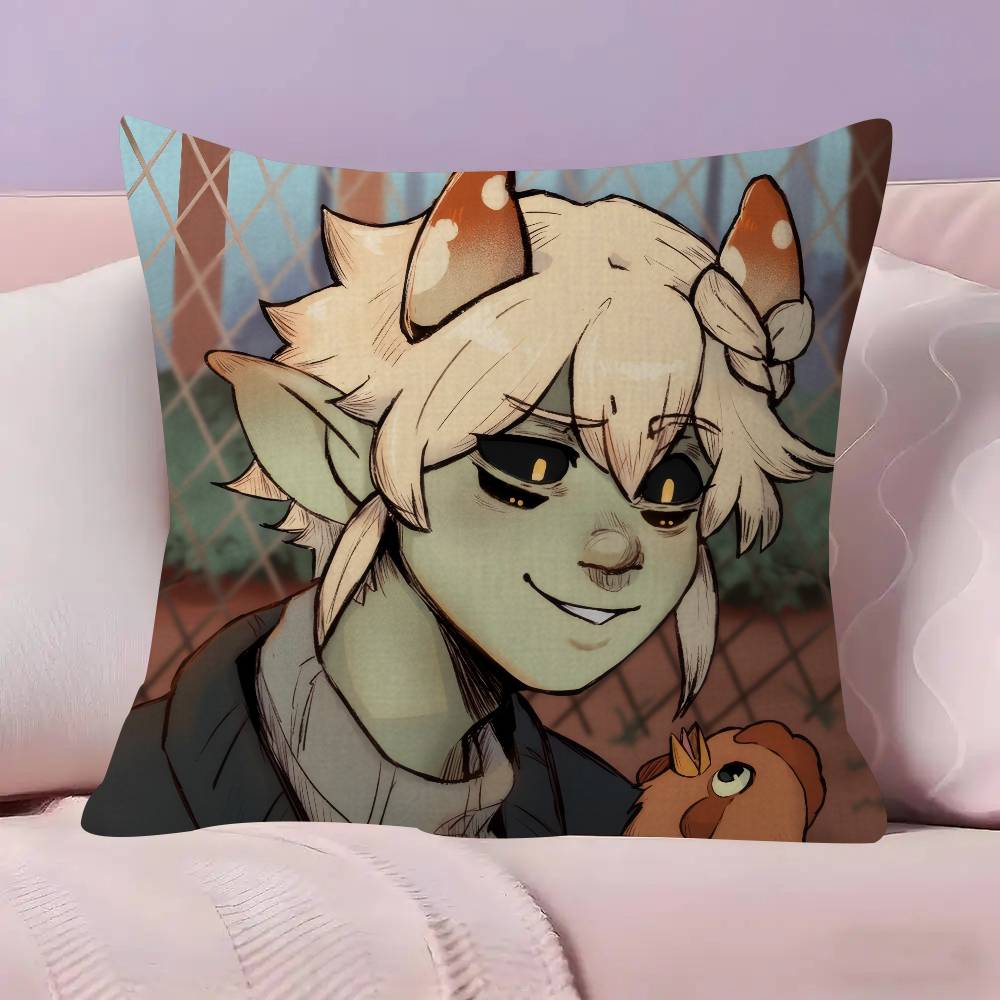 Mushroom Oasis Anime  Pillowcase Toon Gift Cushion Cover Bedroom Home Sofa Chair Seat Decor Pillow Case