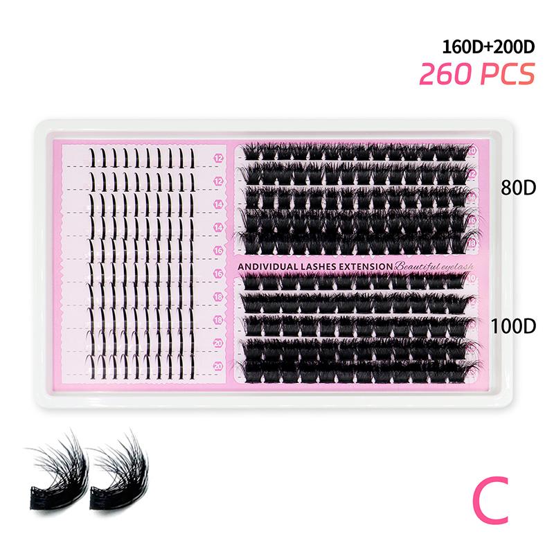 Cluster Lashes Individual Extensions Mixed Tray DIY Eyelash Set Soft Natural Curl Long Lasting for Party and Everyday Use