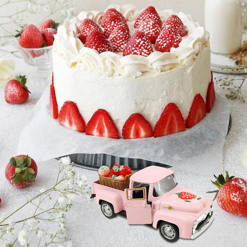 Strawberry Decor Vintage Truck Decor Tiered Tray Decor Strawberry Kitchen Centerpieces for Table Strawberry Shortcake Decoration