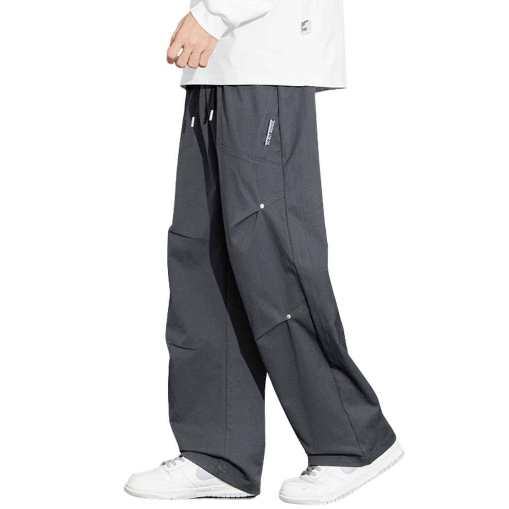 

PenBille Карго Уличные Регулируемые Длинные Широкие Брюки Кэжуал Больших Размеров Стильные Уличные Высокий Размер 2XL Мужские Брюки, Одежда Осень/Зима, Кулиска, Брюки,