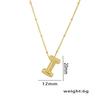 18K Gold-Plated Copper Necklace with Micro-Inlaid Zirconia & 26 Letter Pendant - Classic and Versatile European-American Jewelry