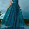 Women's One-Shoulder Casual Mesh Evening Gown