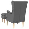 Armchair with Footstool 2 pcs Dark Grey Fabric