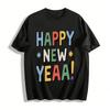 Happy New Year Retro Fun Graphic Casual Top Pure Cotton T-shirt