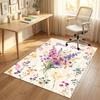 Floral Theme Soft Crystal Velvet Rug Custom Name & Text Print Non Slip Floor Rug for Bedroom Living Room