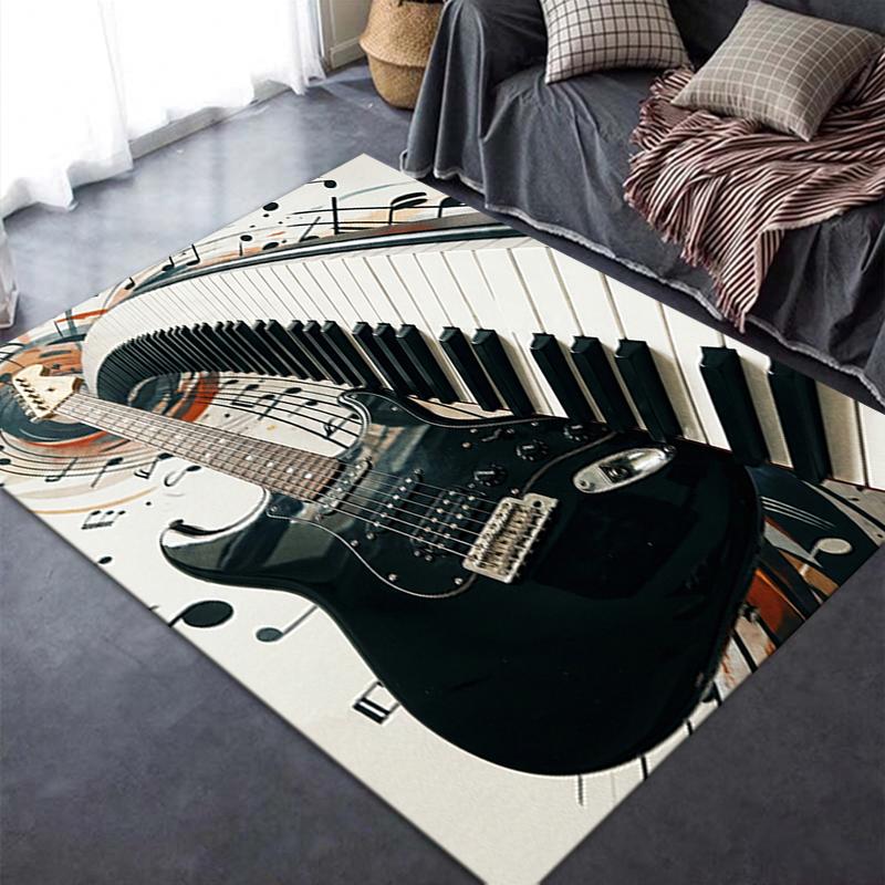 2025 New Guitar Music Carpet Rug for Living Room Bedroom Home Sofa Decoration,Kids Play Non-slip Floor Mat12