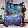 Christmas Santa Claus Theme Printed Blanket - Perfect for Couch, Bed, Travel & Outdoor Use | Machine Washable, Cozy & Durable.