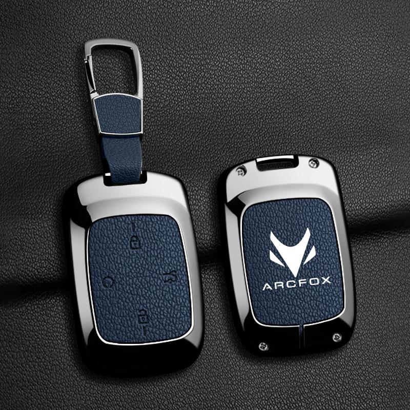 Zinc Alloy Leather Car Smart Remote Key Cover Key Shell, Arcfox T1 Keychain, Car Keychain, Key Cover, Car Accessories