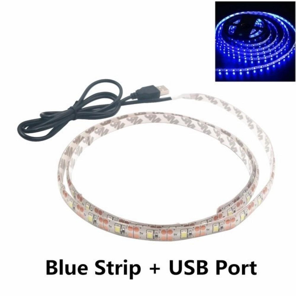 New 5V LED Light Strips RGB Flexible Lighting Decor Strip with USB Cable Plug White Warm Atmosphere Light Strip Home Decor Lamp