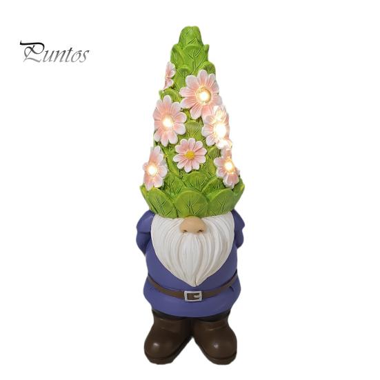 

Солнечная цветочная шляпа, фигурка гнома, светящаяся безликая гномья эльфийская статуэтка из смолы, скульптура для сада, крыльца, двора, газона, украшение A