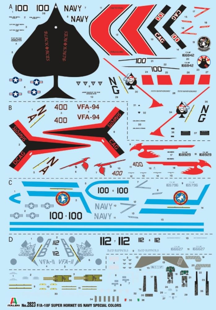 Italeri Tamiya 1/48 Airplane Series No. 2823 American F/A-18F Super Hornet US Navy Special Paint Plastic Model 38104