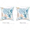 Coastal Throw Pillow Covers Set Of 2 Nautical Coral Starfish Cushion Covers Summer Ocean Decorative Square Cotton Pillow Cases