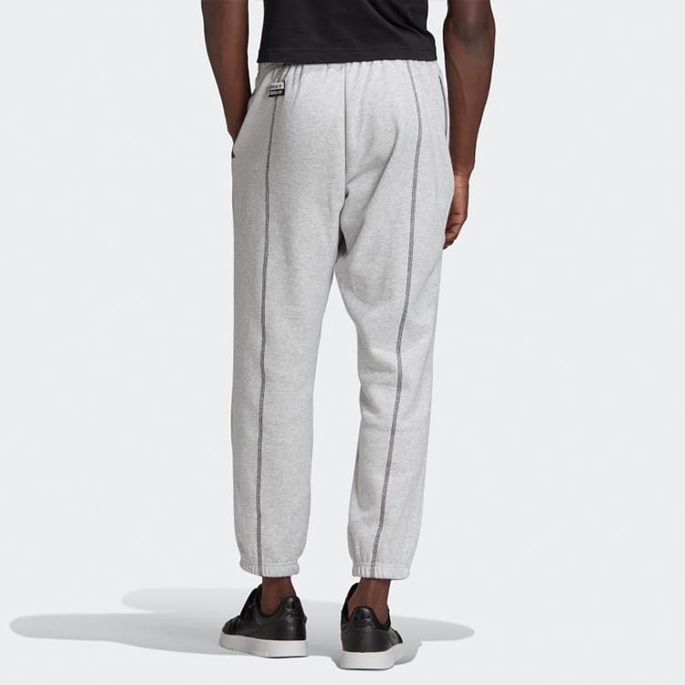 Adidas Originals Embroidered Trefoil Logo Solid Joggers Men Bottoms Grey GD9304