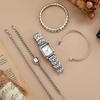 New retro square ins style steel strap minority quartz vintage simple luxury watch with water diamond bracelet