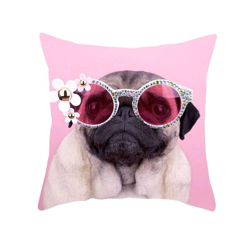 

Офис Гостиная Дом Наволочка Автомобиль Украшения Милый Мопс Узор Наволочка 40x40cm