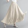 Spring Summer Autumn Women's Skirt Literary Cotton Linen Half Skirt Elastic Waist Linen A-line Skirt Long Section Pure Color Wind Swing Skirts