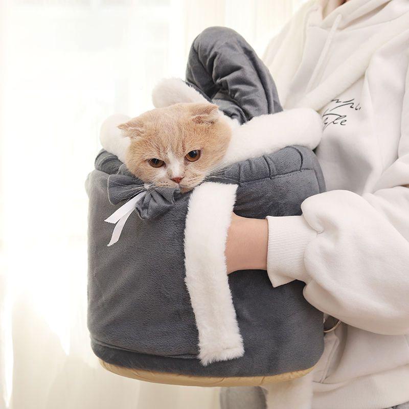 Outdoor Travel 2-in-1 Cat Backpack Kitten Nest Chihuahua Yorkshire Puppy Dog Winter Warm Carrying Bags Pet Supplies