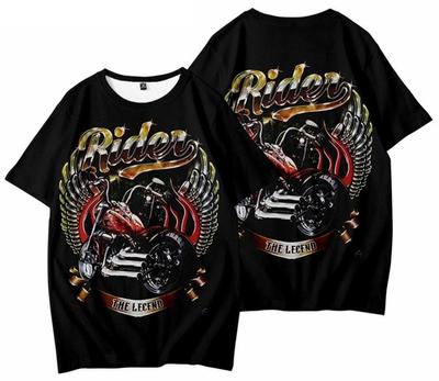 T-shirt Motocyclette Aigle Aigle 3D Streetwear T-shirt Costumes Polyester Noir Nouveau