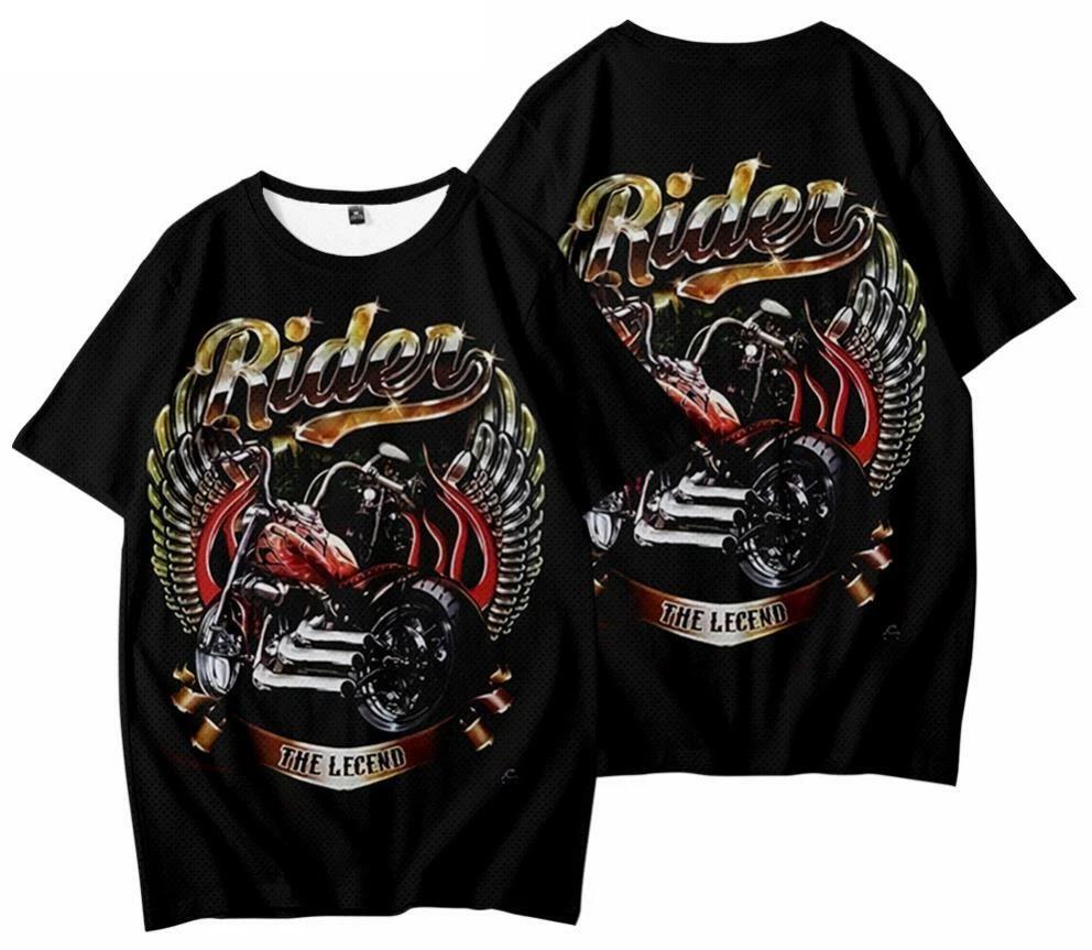 Motorcycle Eagle Eagle 3D Streetwear T-Shirt Tee Costumes Polyester Black New S