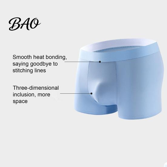Men Boxer Underwear Underwear, Mid-rise Ice Silk Briefs, Slim Fit U-Convex High Elasticity Quick Drying Summer for Daily Wear And Sleep Smooth Routing