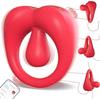 Vibrating Cock Ring with 360° Adjustable Tongue Clitoral Taint Testicle Stimulator,Penis Ring Vibrator,Couples Adult Sex Toys Games,BDSM Sex Toy