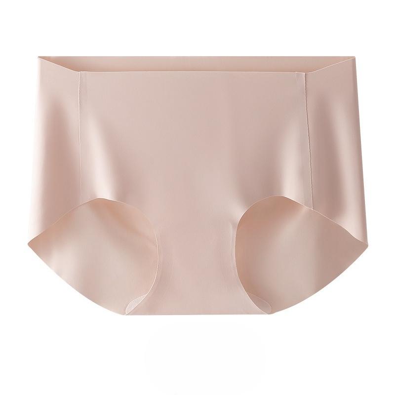 Women's Summer Sexy Antibacterial Ice Silk Cotton Crotches Quick Dry One Piece Type Light Permeable Briefs