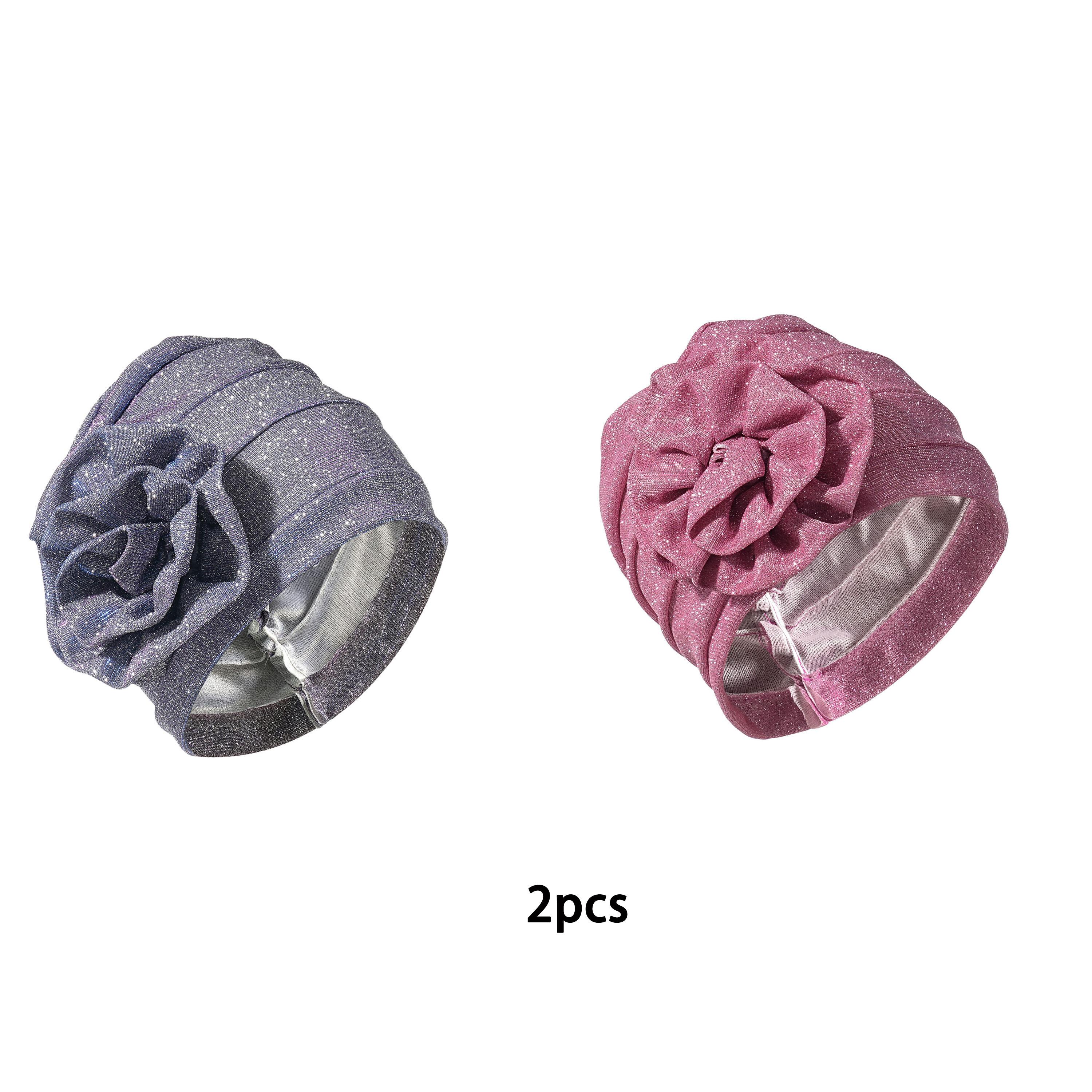 

Большой платок-тюрбан с цветочным принтом, мусульманский головной убор со скрытым дизайном для волос, блестящая ткань, цветочная повязка на голову