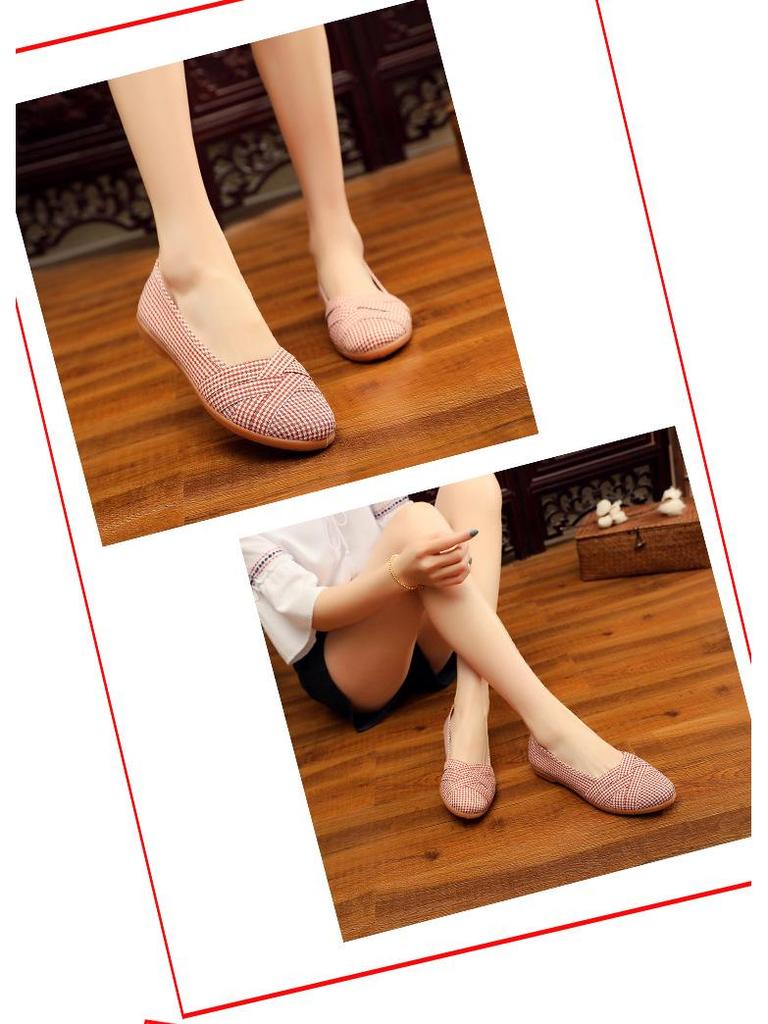 Women's Non-Slip Plaid Soft Sole Loafers – Ideal for Middle-Aged and Elderly