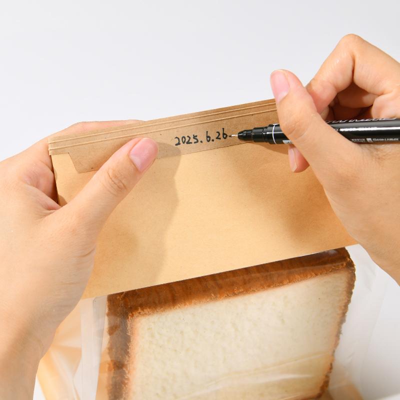 50Pcs Reusable Kraft Paper Bag Mouth Clip Packaging Bag Seal Self-Adhesive Coffee Tea Bread Snack Bag Kraft Paper Sealing Strip