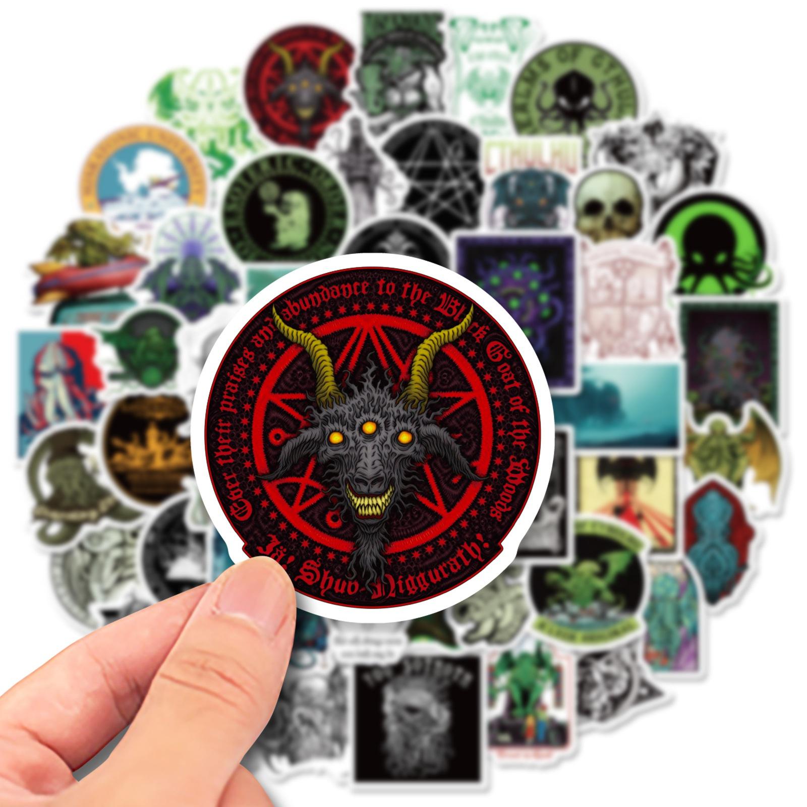 10/50Pcs Cthulhu Stickers Great Cthulhu Mythos Graffiti Stickers for DIY Luggage Laptop Skateboard Motorcycle Bicycle Stickers 10PCS