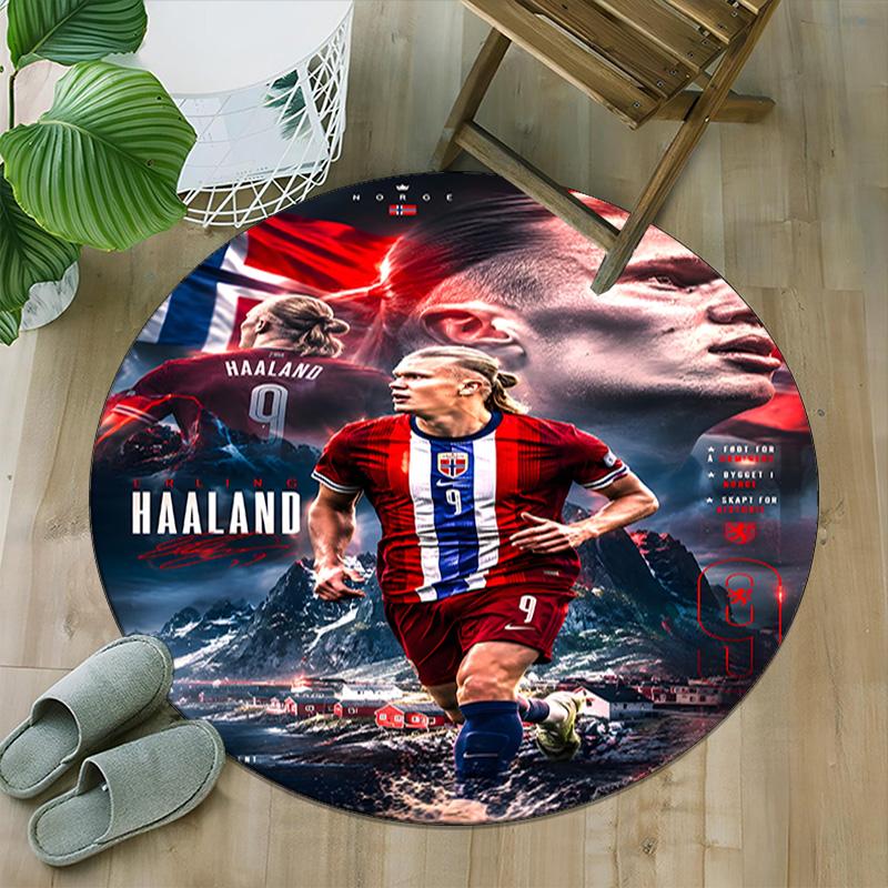 1pc Haaland9 Carpet, Round Rug, Comfortable, Suitable for Entryways, Living Rooms, Office, And Bedrooms, Christmas Decoration