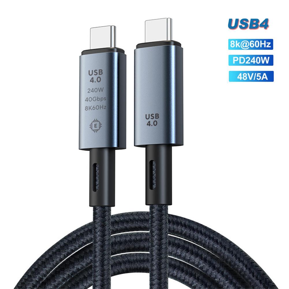 Usb4.0 40gbps Type C To Type C Cable Pd3.1 240w Fast Charging Cable 8k 60hz Compatible For Ps5 Nintendo Switch