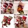 Cute Santa Claus Snowman Elk Socks Shaped Pendant For Holiday Decor