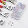 Outil de pliage+Ensemble de 50 Boutons de couture en métal Boucle à cinq griffes creuse solide Boutons pression en métal pour l'installation de vêtements Artisanat DIY