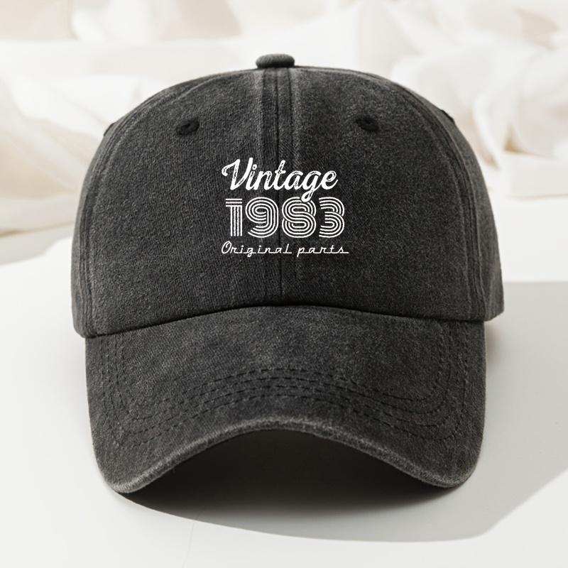 1983 Printed Baseball Cap High Quality Retro Washed Cap Soft Fashion Versatile Sports Baseball Cap Peaked Cap чёрный