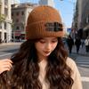 American Leather Buckle Knitted Cold Hat for Men and Women In Autumn and Winter Small Versatile Wool Hat Warm and Cold Hat