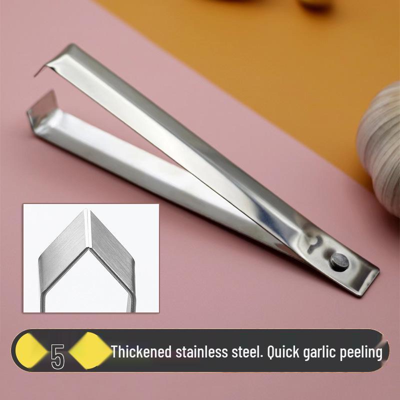 Stainless Steel Garlic Skin Peeler Clip for Quick Manual Peeling
