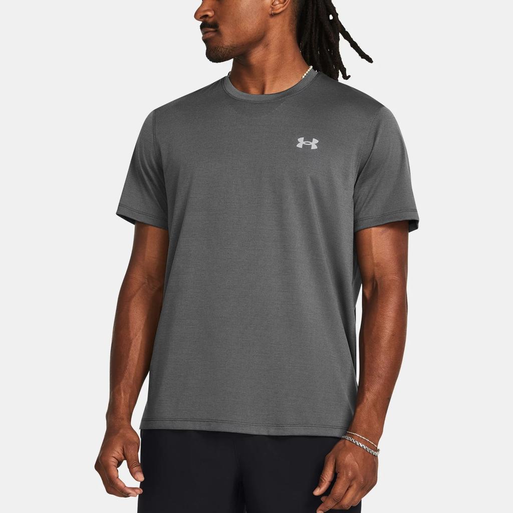Under Armour Logo Print Round Neck Pullover Breathable Short Sleeve T-Shirt Men T-Shirt Gray 1382582-025