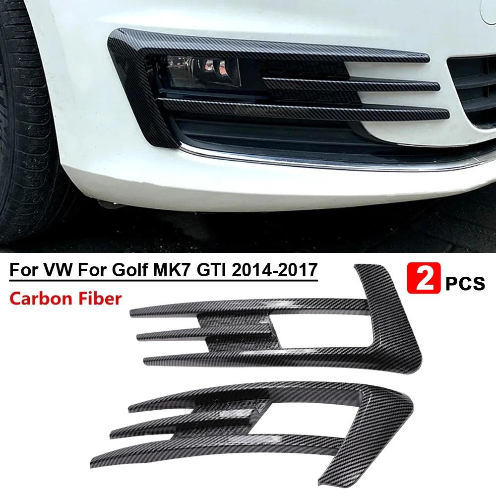 Front Bumper Fog Light Grilles Grill For VW Volkswagen Golf 7 MK7 GTI 2014 2015 2016 2017 Fog Lamp Eyebrow Wind Kinfe Cover Trim