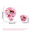 1-40PCS Cartoon Foldable Fan Summer Cute Mini Round Fan Creative Small Fresh Pocket Fan Simple Portable Collapsible Fan Hand Fan