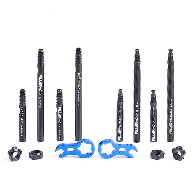 2 szt.Rowerowe dętki rowerowe Przedłużenie zaworu Presta z kluczem rdzeniowym