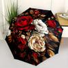 Rosen, Florales Thema 8 Knochen Hand Automatischer Faltregenschirm, Kompaktes und Tragbares Design, Ein Perfektes Geschenk für Geburtstag, Weihnachten oder Geschäft