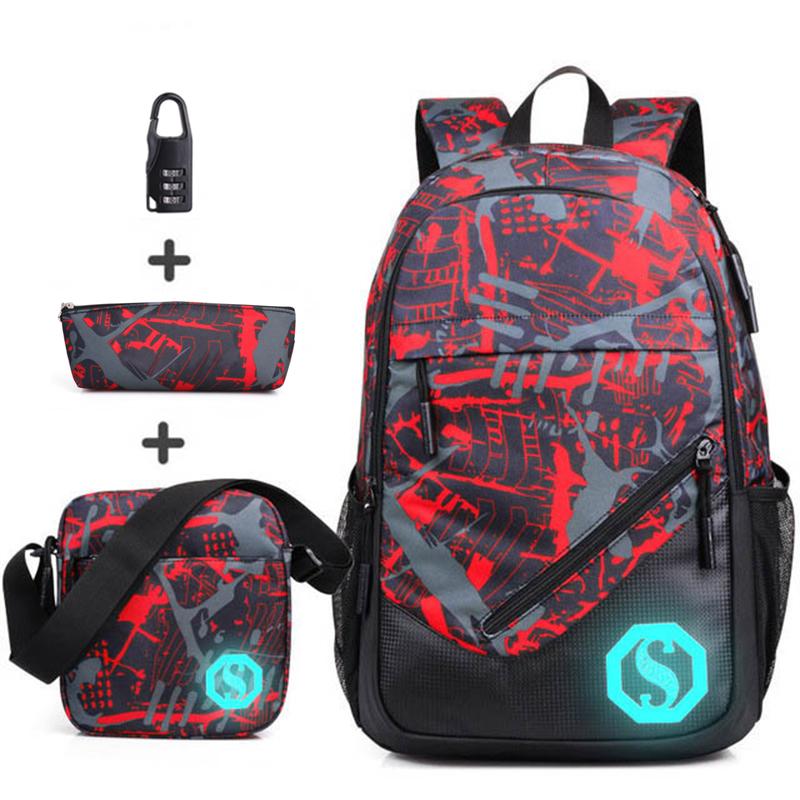 4pcs set Anti-thief school backpack waterproof oxford fabric boys school bags for girls kids backpack student children schoolbag