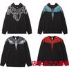 Unisex Hooded Sweatshirt With Animal Wing Print Loose Fit Cotton Pullover Fall Daily Wear