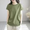 Casual Retro Short-sleeved T-shirt Women's Loose and Thin Temperament Age-reducing Hollow Bottoming Shirt Spring and Summer Tops Women