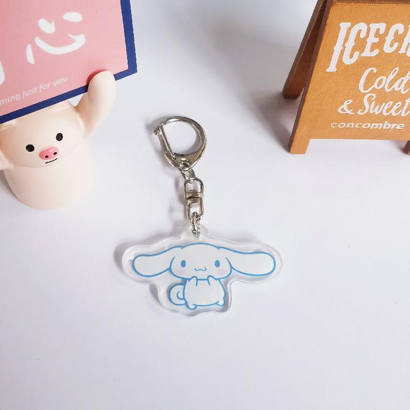 Melody Kuromi Cinnamon Dog Pendant Keyring Cute Keychain Kitty Schoolbag Pendant Acrylic Bag Pendant Accessories