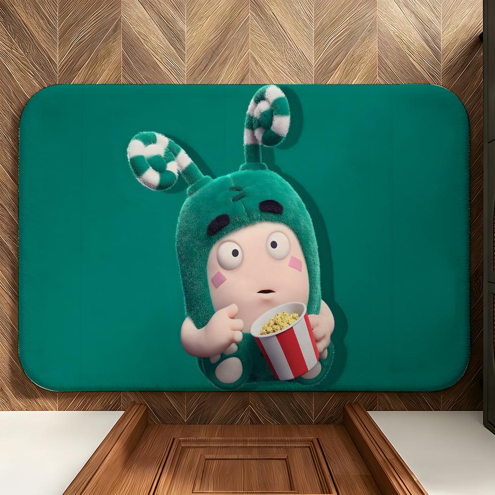 Tappetino per Pavimento O-Oddbods Cartone Animato Tappetino Morbido in Flanella per Porta d'Ingresso Antiscivolo Assorbente Tappeto per Pavimento per Bagno Camera da Letto
